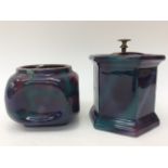 Bourne Denby, Denby tobacco jars in rare rainbow glaze, 1 x shape 5,