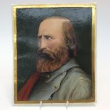 A 19th Century Stevenson & Hancock, Derby portrait plaque, of a bearded gentleman, bust length,