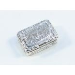 A small silver vinaigrette by Nathaniel Mills,