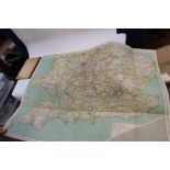 An 1870s map of Spain & Portugal, linen-backed, original Stanford buckram case.