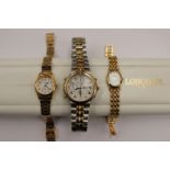 A boxed Ladies Longines two colour bracelet watch,