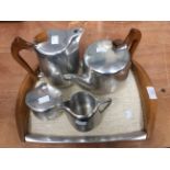 Picquot ware tea set and tray (5)