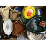 A box of items, Breweriana related,