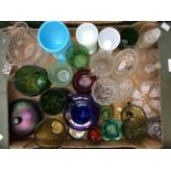 A collection of assorted 19th and early 20th Century pressed glass, some Sourby Opaline glass,