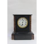 A Belgium slate mantle clock