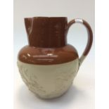 Bourne Denby, Large and very rare sprigged jug in Denby Colours,