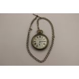 A Winegartens Railway regulator pocket watch, nickel cased (Billingsgate, London) subsidiary dial,