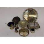 A collection of plated ware including butter dish, sugar bowl,