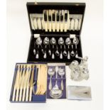 A collection of white metal cutlery etc (1 bag)