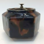 Bourne Denby, Large Denby blue Majolica tobacco jar,