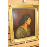 Continental School, late 19th Century, a classical figure, oil on board,