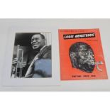 Louis Armstrong And His All-Stars, 1956 British Tour programme bearing autograph,