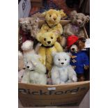 One box of assorted bears, consisting of Steiff,