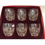 Baccarat boxed set of six cut glass whisky tumblers