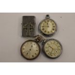 Three pocket watches, silver, early 20th Century,