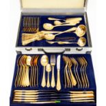 Cased gold plated flatware