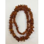 A single strand set of amber chips,