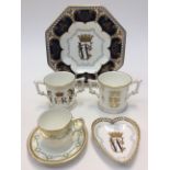 Royal Crown Diamond Jubilee loving cup Royal Antoinette loving cup, Titanic coffee can and saucer,