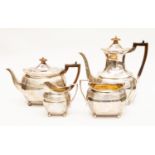 A Victorian matched silver four piece tea and coffee service,