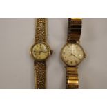 Two Ladies 9 ct gold Omega wrist watches