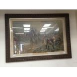 'Wellington at Waterloo - The Dawn of Day, June 18th 1815, late-Victorian chromolithograph, framed,