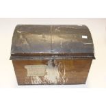 A tin chest of deeds and documents etc