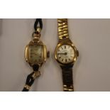 A 14k gold cased 1950's Ladies wristwatch,