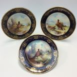 Aynsley - hand painted plates, Red Gorse by F. Band, Pheasant by T.G Abbotts and Pheasant by J.