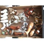 Collection of Beswick farm animals, to include; Highland Cow and calves, eight sheep,