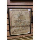 19th-century manuscript map of England & Wales by Master J.
