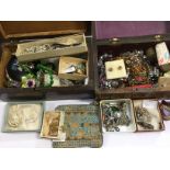 Vintage costume jewellery including 1920's, 30's, 40's, 50's and 60's paste set necklaces,
