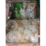 Two boxes of glassware