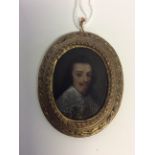 An Italian miniature print of Charles I,