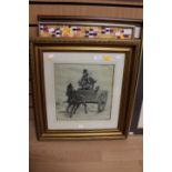 George Warrington textile designer, framed and glazed watercolour, unsigned, with G.