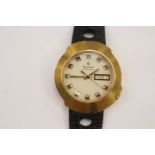 A Bulova Accutron gold plated gentleman's wrist watch, quartz movement,