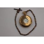 A 9 ct gold half hunter pocket watch,