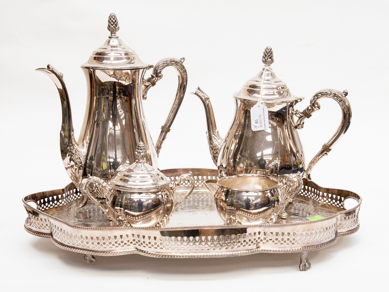 Mid to last quarter of the 20th Century, plated tea set,