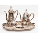 Mid to last quarter of the 20th Century, plated tea set,