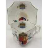 A large MacIntyre Armorial match holder with a smaller Armorial match holder,