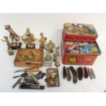 A collectors lot including Carrera marble figures, and copies of 18th Century figures,