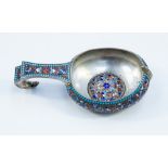 A Russian silver and enamel Kovsh, c.