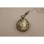 A silver key wind pocket watch mark improved patent