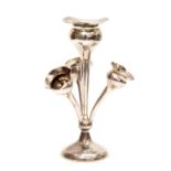 An Edwardian small silver epergne, four trumpets, maker Joseph Gloster, Birmingham 1907,