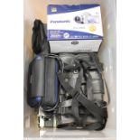 A Panasonic High Definition video camera and travel case A Praktica SLR, MTLS camera,