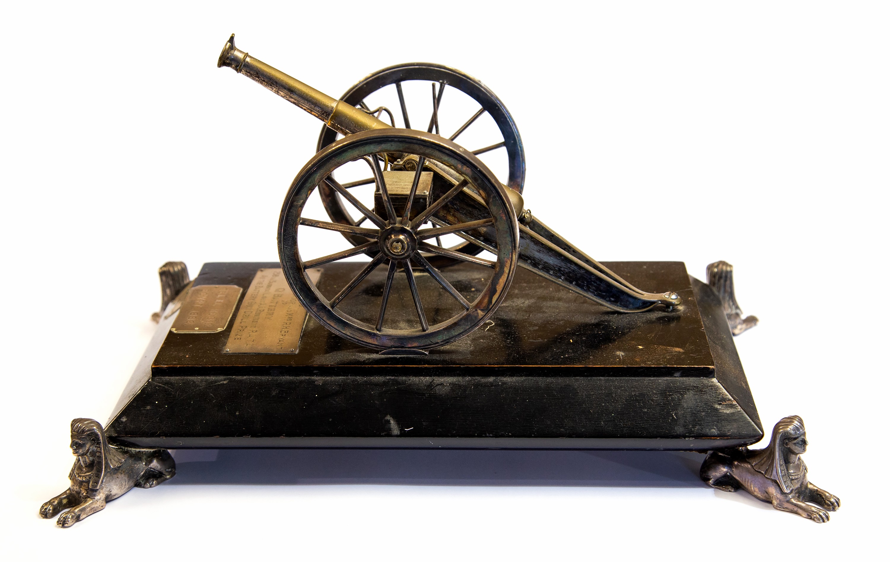 A Victorian presentation trophy in the form of a field gun inscribed "Presented by Sheykh A H - Image 3 of 3