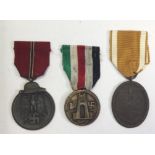 WW2 Third Reich Campaign medal collection: Eastern Front Medal: Westwall Medal and Italian -German