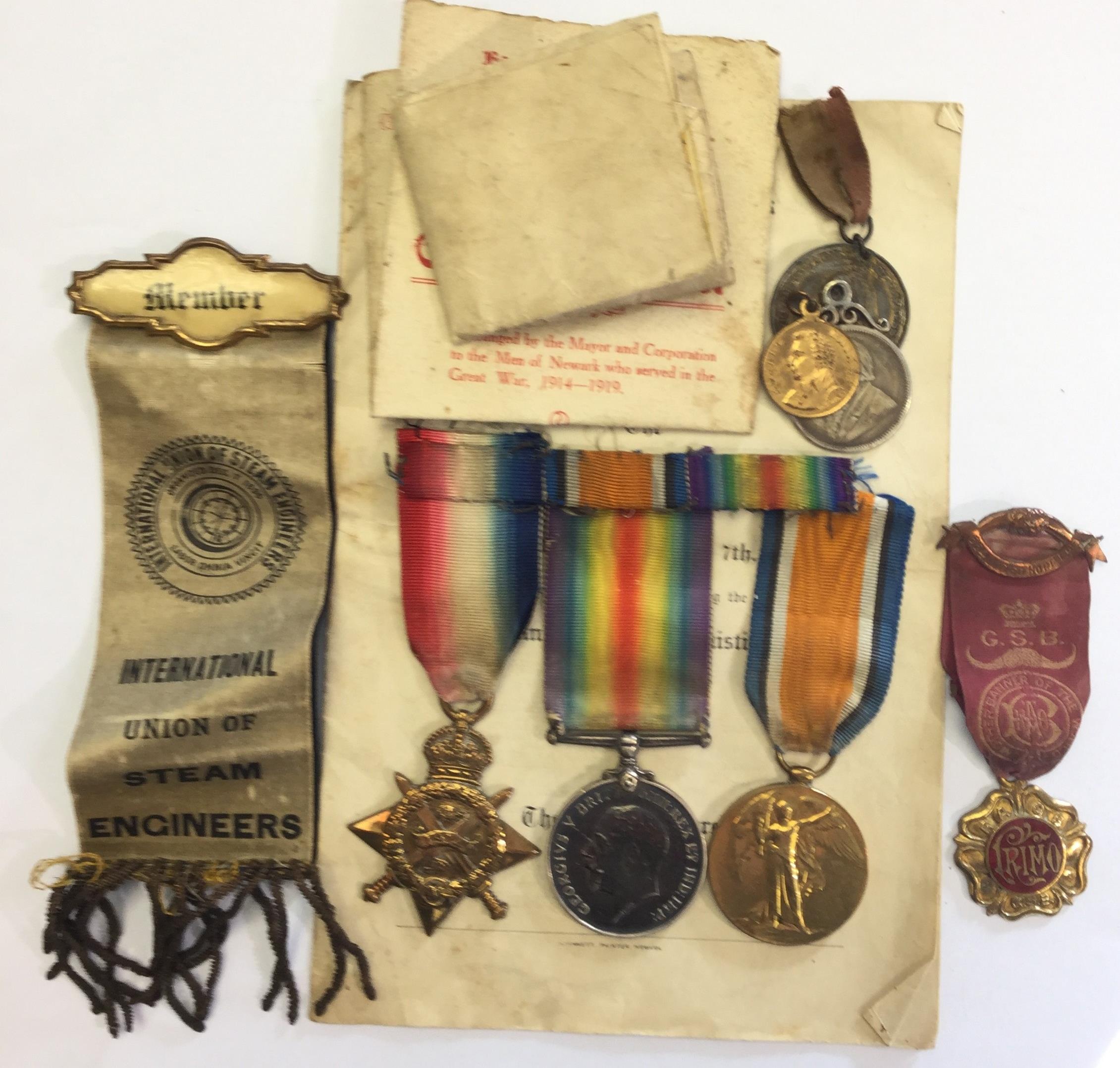 WW1 British Medals: 1914 Star with name erased: War Medal to 4931ES, A Sharpe,