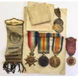 WW1 British Medals: 1914 Star with name erased: War Medal to 4931ES, A Sharpe,