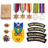 WW2 British Group to Mr G Southcott comprising of 1939-45 Star, Africa Star and First Army Clasp,