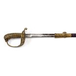 Navy Officers Dress Sword. Lions Head Pommel with Shagreen bound grip.